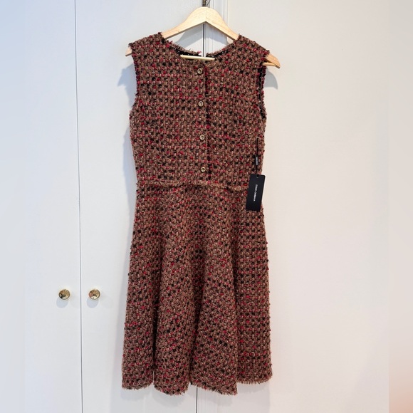Dolce‎ & Gabbana ICONIC Tweed Midi Dress Size 46
